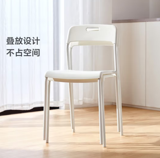 现代餐椅靠背家用餐厅简易塑料椅子简约凳子书桌用【白色】餐椅*1