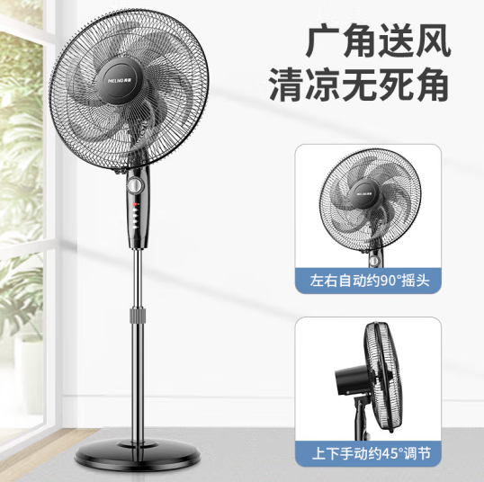 美菱（MeiLing）电风扇/落地扇 六叶四档加强大风量风扇 家用摇头定时节能省电办公室落地式 FS-40A（29）